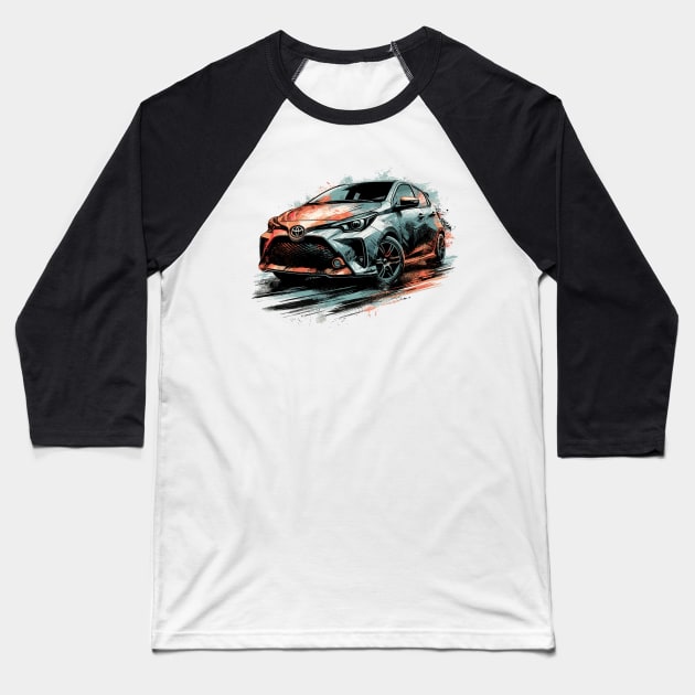 Toyota Yaris Baseball T-Shirt by Vehicles-Art